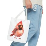 Cute Cardinal Tote Bag, Bird Lover Gift, Reusable Shopping Bag, Floral Design, Nature Enthusiast Decor, Earth Day Accessory - Image 11
