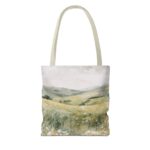 Serene Landscape Tote Bag, Nature Lover's Tote, Eco-Friendly Shopping Tote, Gift for Her, Boho Bag, Floral Design - Image 14
