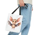 Adorable Bat Tote Bag, Cute Animal Lover Gift, Halloween Accessory, Eco-Friendly Shopping Bag, Whimsical Bat Design - Image 3