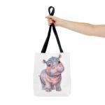 Cute Hippo Tote Bag: Perfect for Shopping, Beach, Gifts, Animal Lovers, Eco-Friendly - Image 4