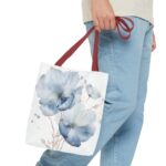 Blue Floral Tote Bag, Watercolor Flower Shopper, Eco-Friendly Carryall, Everyday Use, Gift for Her, Spring, Summer Essentials - Image 7