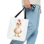 Cute Chicken Tote Bag, Farmer's Market Bag, Animal Lover Gift, Eco-Friendly Shopping Bag, Easter Gift, Chick Design Tote - Image 3