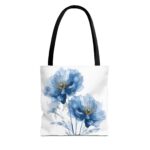 Elegant Floral Tote Bag | Stylish Blue Watercolor Design | Perfect for Shopping, Gifts, Beach, Travel, or Everyday Use