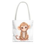 Adorable Monkey Tote Bag, Cute Animals Shopping Bag, Gift for Animal Lovers, Eco-friendly Tote, Fun Everyday Use - Image 9