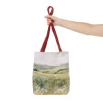 Serene Landscape Tote Bag, Nature Lover's Tote, Eco-Friendly Shopping Tote, Gift for Her, Boho Bag, Floral Design - Image 8