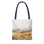 Watercolor Landscape Tote Bag, Floral Field Bag, Eco-Friendly Shopping Tote, Summer Picnic Essential, Gift for Nature Lovers - Image 18