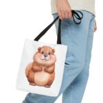 Cute Beaver Tote Bag, Animal Lover Gift, Eco-Friendly Shopping Bag, Cute Design, Funny Cartoon Tote - Image 3