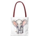 Cute Elephant Tote Bag, Eco-Friendly Bag, Animal Lover Gift, Baby Shower Present, Grocery Tote, AOP Design - Image 6
