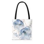 Blue Floral Tote Bag, Watercolor Flower Shopper, Eco-Friendly Carryall, Everyday Use, Gift for Her, Spring, Summer Essentials - Image 2