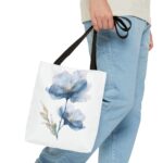 Floral Tote Bag, AOP, Boho Chic, Everyday Carry, Gift for Her, Shopping Bag, Beach Bag, Mother's Day, Spring Style, Eco-Friendly - Image 3