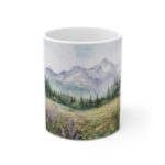 Serene Mountain Landscape Mug, Nature Lover Gift, Coffee Cup, Hiking, Relaxation, Home Decor, Garden Inspiration