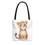 Cute Leopard Tote Bag, Stylish Shopping Bag, Animal Lover Gift, Eco-Friendly Tote, Kids' Accessories, Pet Carry Bag