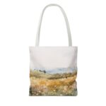 Watercolor Landscape Tote Bag, Floral Field Bag, Eco-Friendly Shopping Tote, Summer Picnic Essential, Gift for Nature Lovers - Image 10