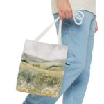 Serene Landscape Tote Bag, Nature Lover's Tote, Eco-Friendly Shopping Tote, Gift for Her, Boho Bag, Floral Design - Image 11