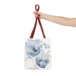 Blue Floral Tote Bag, Watercolor Flower Shopper, Eco-Friendly Carryall, Everyday Use, Gift for Her, Spring, Summer Essentials - Image 8