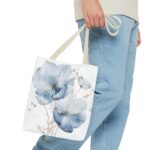 Blue Floral Tote Bag, Watercolor Flower Shopper, Eco-Friendly Carryall, Everyday Use, Gift for Her, Spring, Summer Essentials - Image 15