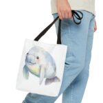 Cute Manatee Tote Bag, Eco-Friendly Shopping Bag, Beach Bag, Gift for Animal Lovers, Reusable Grocery Tote, Cute Pet Lover Accessory - Image 3