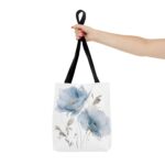 Elegant Floral Tote Bag, Stylish Beach Bag, Gift for Her, Eco-Friendly Shopping Tote, Blooming Floral Design - Image 4