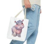 Cute Hippo Tote Bag: Perfect for Shopping, Beach, Gifts, Animal Lovers, Eco-Friendly - Image 15