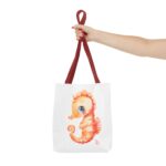 Seahorse Art Tote Bag, Cute Beach Bag, Sea Life Lover Gift, Summertime Accessory, Eco-Friendly Shopping Tote, Unique Ocean Design - Image 8