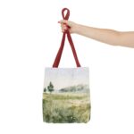 Watercolor Landscape Tote Bag, Eco-Friendly Shopping Bag, Beach Bag, Gift for Nature Lovers, Floral Design Carryall - Image 8