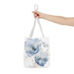 Blue Floral Tote Bag, Watercolor Flower Shopper, Eco-Friendly Carryall, Everyday Use, Gift for Her, Spring, Summer Essentials - Image 12