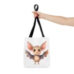 Adorable Bat Tote Bag, Cute Animal Lover Gift, Halloween Accessory, Eco-Friendly Shopping Bag, Whimsical Bat Design - Image 4