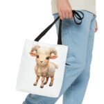 Adorable Sheep Tote Bag - Cute Animal Design, Perfect for Everyday Use, Gift for Animal Lovers, Eco-Friendly Shopping, Stylish Storage - Image 3