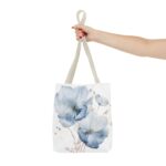 Blue Floral Tote Bag, Watercolor Flower Shopper, Eco-Friendly Carryall, Everyday Use, Gift for Her, Spring, Summer Essentials - Image 16