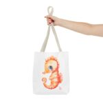 Seahorse Art Tote Bag, Cute Beach Bag, Sea Life Lover Gift, Summertime Accessory, Eco-Friendly Shopping Tote, Unique Ocean Design - Image 16