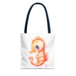 Seahorse Art Tote Bag, Cute Beach Bag, Sea Life Lover Gift, Summertime Accessory, Eco-Friendly Shopping Tote, Unique Ocean Design - Image 17