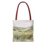 Serene Landscape Tote Bag, Nature Lover's Tote, Eco-Friendly Shopping Tote, Gift for Her, Boho Bag, Floral Design - Image 6