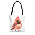 Cute Cardinal Tote Bag, Bird Lover Gift, Reusable Shopping Bag, Floral Design, Nature Enthusiast Decor, Earth Day Accessory