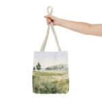Watercolor Landscape Tote Bag, Eco-Friendly Shopping Bag, Beach Bag, Gift for Nature Lovers, Floral Design Carryall - Image 16
