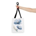 Floral Tote Bag, AOP, Boho Chic, Everyday Carry, Gift for Her, Shopping Bag, Beach Bag, Mother's Day, Spring Style, Eco-Friendly - Image 4