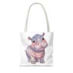 Cute Hippo Tote Bag: Perfect for Shopping, Beach, Gifts, Animal Lovers, Eco-Friendly - Image 10