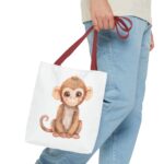 Adorable Monkey Tote Bag, Cute Animals Shopping Bag, Gift for Animal Lovers, Eco-friendly Tote, Fun Everyday Use - Image 7