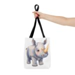 Adorable Rhino Tote Bag - Kid's Accessory, Eco-Friendly Gift, Animal Lover Tote, Fun For Birthdays, Everyday Carry - Image 4