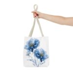 Elegant Floral Tote Bag | Stylish Blue Watercolor Design | Perfect for Shopping, Gifts, Beach, Travel, or Everyday Use - Image 16