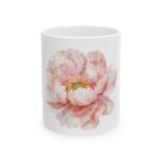 Floral Ceramic Mug, Coffee Cup, Tea Mug, Gift for Her, Mother's Day, Custom Floral Drinkware, Hand-Painted Peony Design