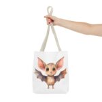 Adorable Bat Tote Bag, Cute Animal Lover Gift, Halloween Accessory, Eco-Friendly Shopping Bag, Whimsical Bat Design - Image 16