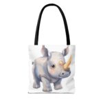 Adorable Rhino Tote Bag - Kid's Accessory, Eco-Friendly Gift, Animal Lover Tote, Fun For Birthdays, Everyday Carry - Image 2
