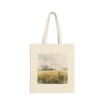 Serene Landscape Cotton Canvas Tote Bag, Eco-Friendly Shopping Bag, Beach Tote, Flower Field Design, Perfect Gift for Nature Lovers