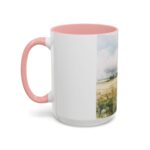 Watercolor Floral Mug – Ceramic Coffee Cup with Colored Handle, 11oz / 15oz - Image 11
